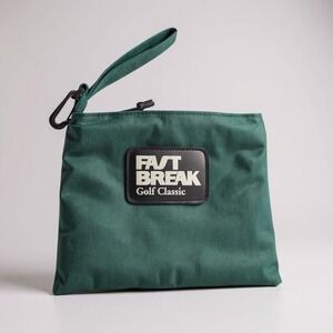 Fast Break Golf Classic Nylon Zip Pouch – Green Wristlet Bag 7.5" x 9"